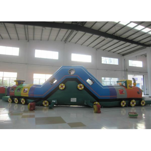 Smooth Funny Inflatable Obstacle Courses High Durability 14 X 1.8 X 3.3m Customized