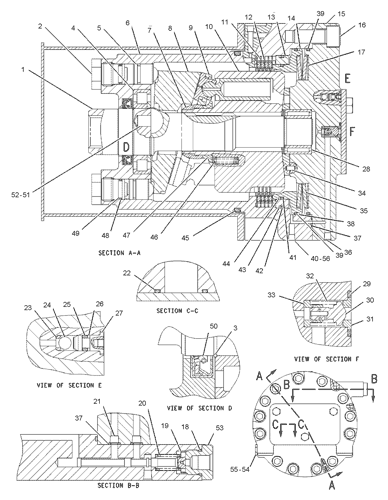 318C 320C экскаватор финальный привод, 216-0044 215-9954 TQ путевой двигатель