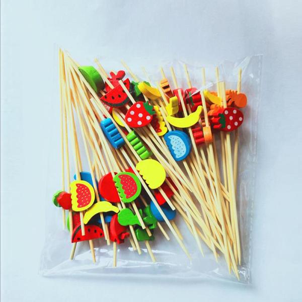Varas de bambu descartáveis do OEM para o fruto/sushi/sanduíche