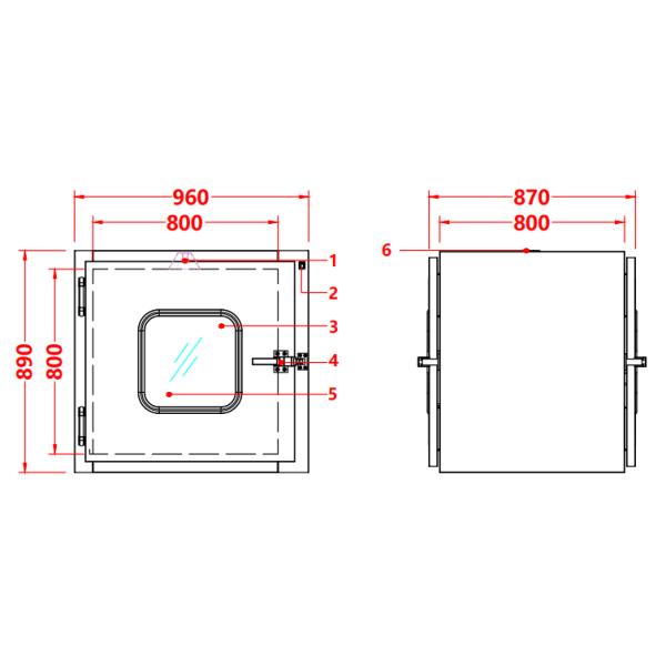 201 Stainless Steel Pass Box | Heavy-Duty  Convex Door & Mechanical Interlock | Industrial Grade