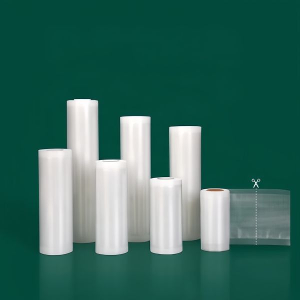 Embossed Food Storage Vacuum Bag Transparent Flexible Vacuum Roll Bag 