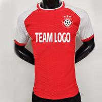 100% polyester, maillot de football rouge, maillot de football de qualité thaïlandaise.