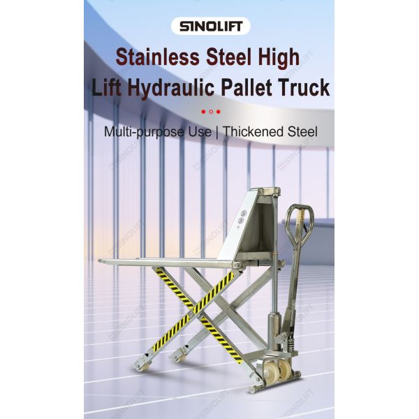 Sinolift Stainless Steel High Lift Hydraulic Pallet Truck HLT15S-II for Corrosion-Resistant Material Handling