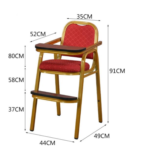 Commercial Banquet Kids Chairs  Iron Or Aluminum Frame Gold Color