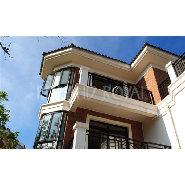 6063-T5 5mm glass Aluminum Awning Windows Sound Insulation Wood Color