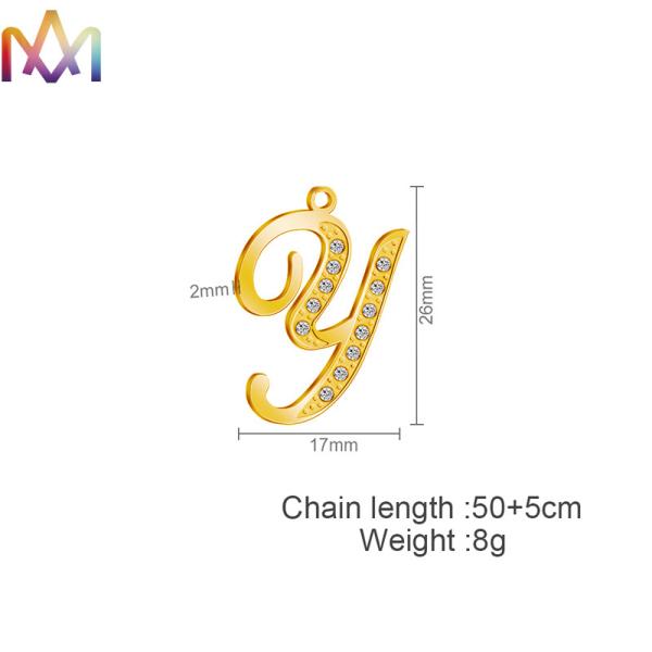 Diamond Studded Gothic 26 PCS Alphabet Letter Pendant