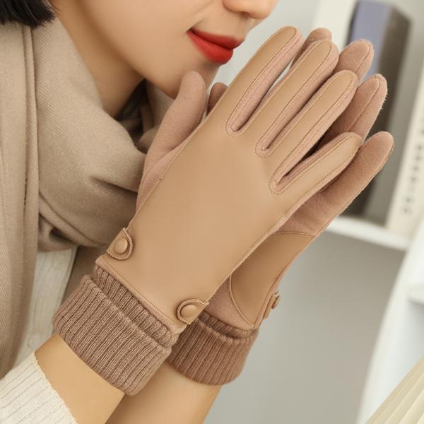 Femmes Pu emballant des gants de moto d'hiver d'équitation 22x16cm pour des sports en plein air