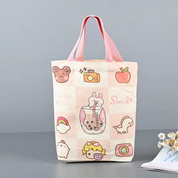 Белые сумки холста Eco со стилем ясных изображений LGO красивых простым