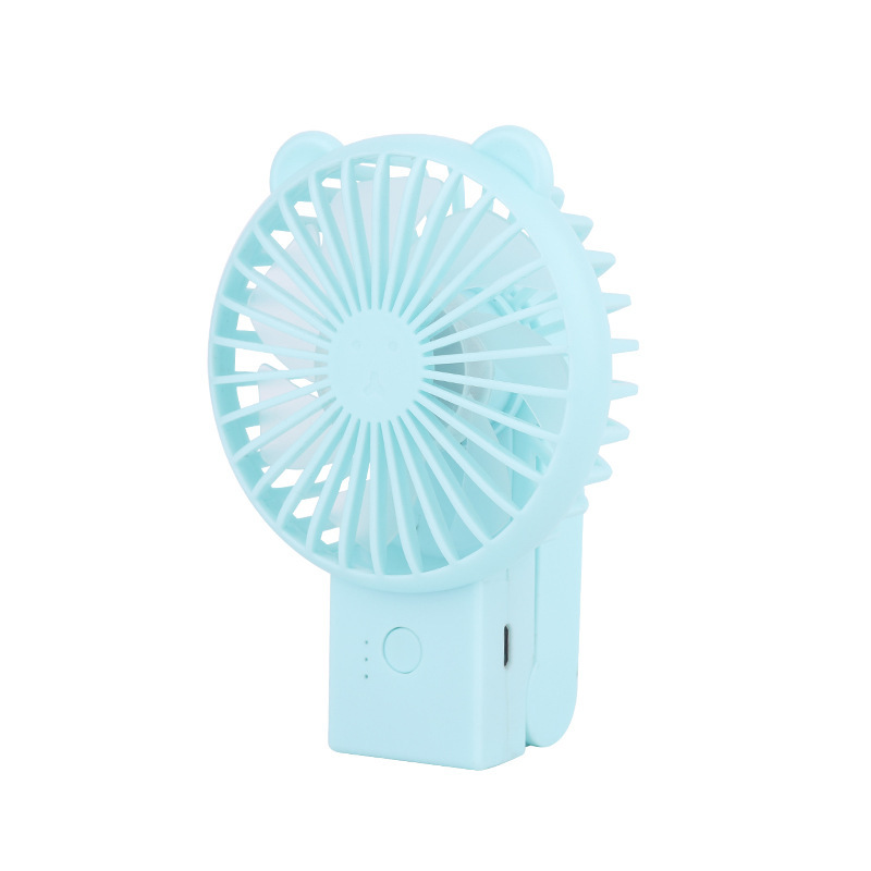 Cartoon Bear USB Rechargeable Fan , Portable Mini Foldable Fan For Students