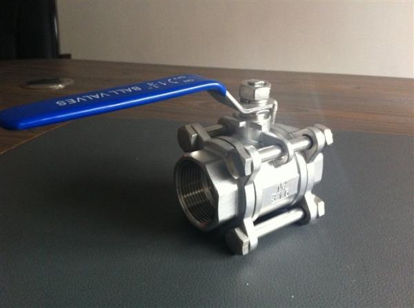 3 Piece Locking Stainless Steel Ball Valves , Full Bore 1000 WOG Ball Valve