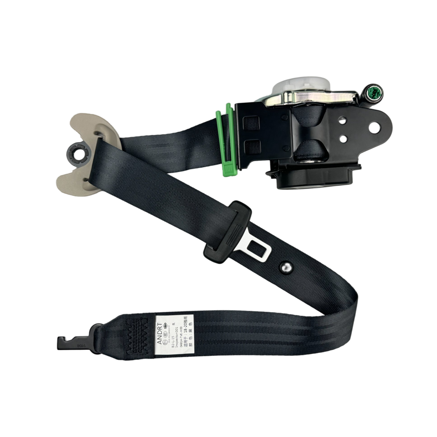 Right Side Three-Point Seat Belt Assembly for Honda Accord 2018-2022 with Emergency Locking Retractor and High-Strength Polyester Webbing
