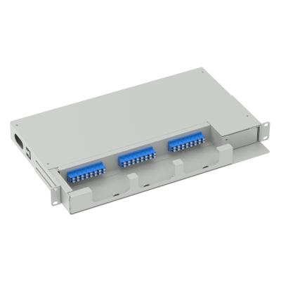 Equipamento de fibra óptica de 24 núcleos 19 polegadas painel de patch de balanço LC tipo UPC para FTTX ODN