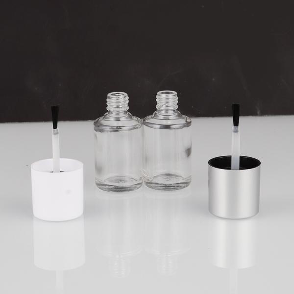 8ml 10ml 15ml Customized Accepted Clear UV Gel Nail Polish Bottle Empty Glass Bottle for Gel Polish With Silver Cap and Brush