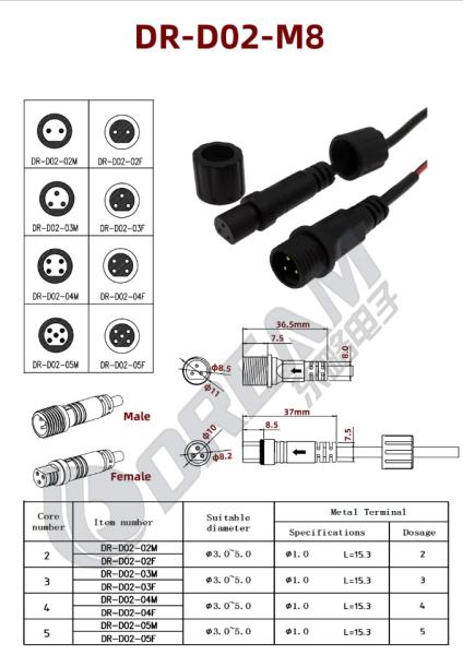 DREAM START M10 Led Lights Strip Plugs and Connectors Wire Safe Light Connector