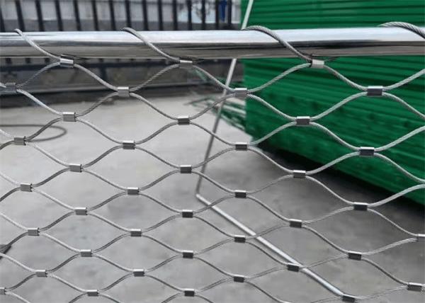 1.2mm Stainless Steel Cable Balustrade Mesh Infill Ferruled For Zoo Aviary Fence