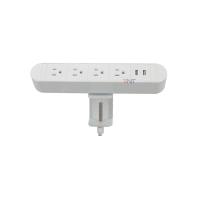 Categoria AA 6,56 Ft de cabo com as 4 tomadas dos E.U. e 2 USB Tomadas Preto Conferência Removível Desktop Montagem Multi Tomadas Empresa