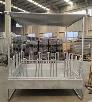 Heavy Duty Stainless Square Horse Bale Hay Feeder Rack with Roof