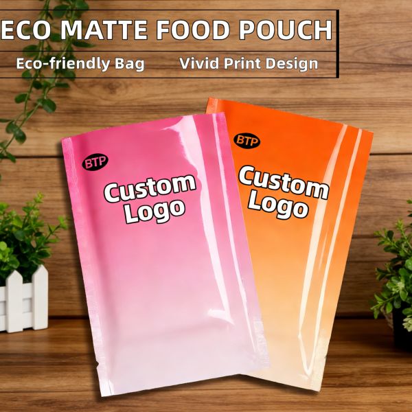 MOQ 100pcs Colorful Eco-friendly Glossy BOPP/VMPET/PE Heat Seal Bags Recyclable Square Bottom Zipper Top