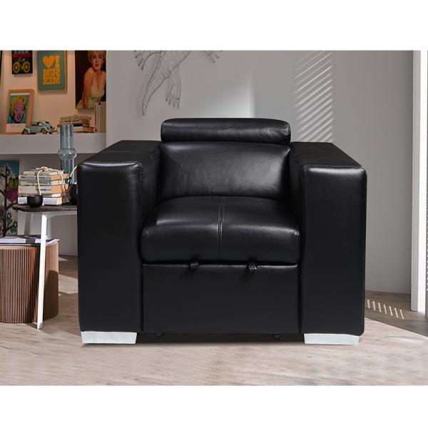 CARA 3+1 Sofa Bed Recliner Sofa Air Leather Luxury Black Convertible Folding Chair Sleeper  Seat Sofa Bed