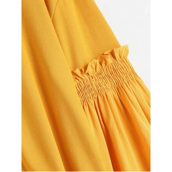 Plus Size Women Clothing Long Ruffles Flare Sleeve T Shirt
