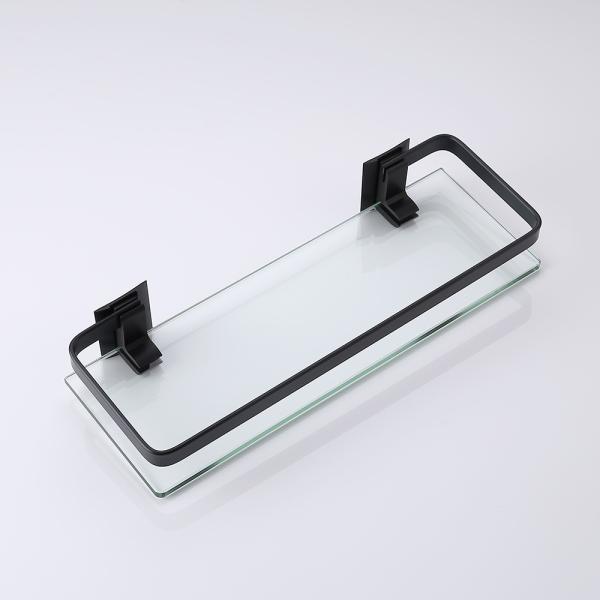 Single Layer Bathroom Towel Rack Rectangular Bathroom Glass Shelf Showe Cosmetic Holder