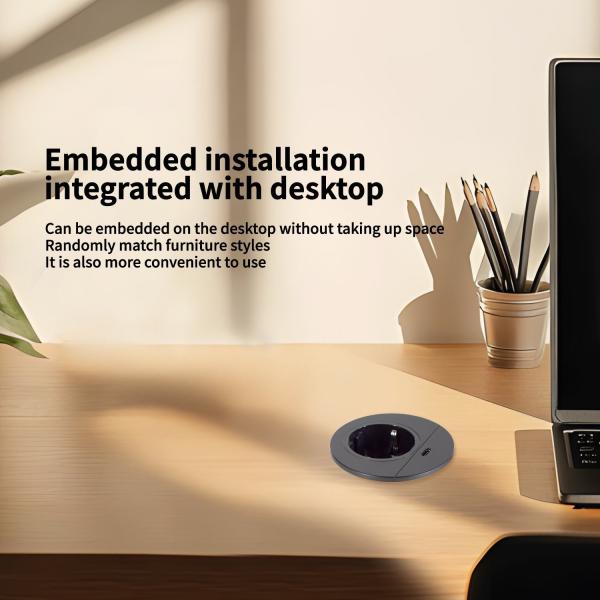 Round Design Sofa Set with Embedded Table Power Socket with TYPE C Charging USB Charging Socket