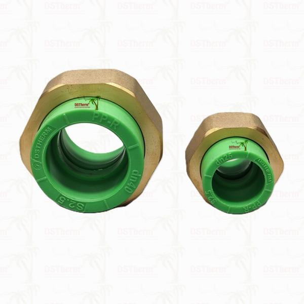 Green Ppr Double Head Threaded Union Double Union Connector High Temperature Resistance