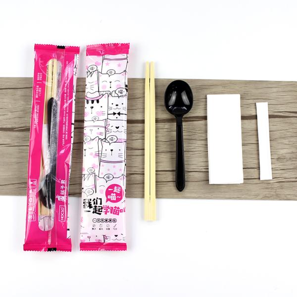Eco-friendly PLA Cutlery Set for Restaurants Includes Spoon Cutlery Bag and Chopsticks
