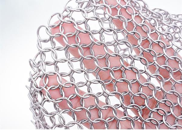 Kitchen Cleaning 1.2mm X 10mm Stainless Steel Chainmail Ring Scrubber