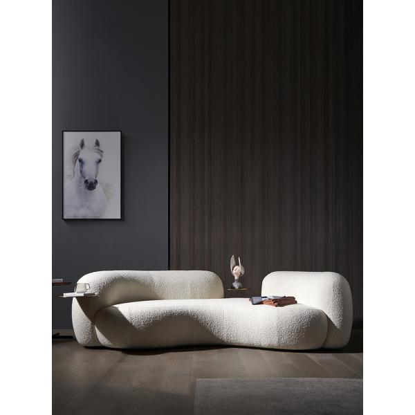 Modern Luxury Lamb Velvet 3 Seater Sofa Flannelette Material