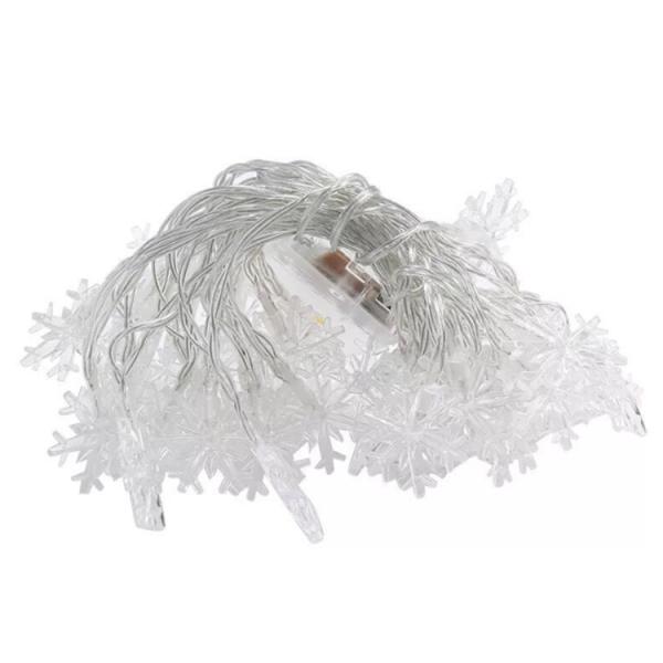 PVC Plug-In LED Christmas Light String 4W Snowflake Indoor Decorative Lights AC200-240V