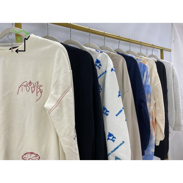 Used Mix Unisex Universal Neck V Neck Zipper Hoodies Polyester Cotton Crewneck Clothes
