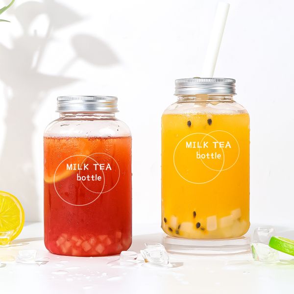 Wholesale food-grade PET plastic milk tea beverage bottles with leakproof screw caps - lightweight and durable for takeout and daily use