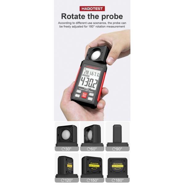 HT603 200,000 Lux Auto Digital Lux Meter Light Meter Digital Illuminance Meter