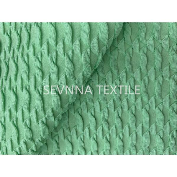 Mint Green Texture Poly Yarn Recycled Swimwear Fabric Repreve Spandex