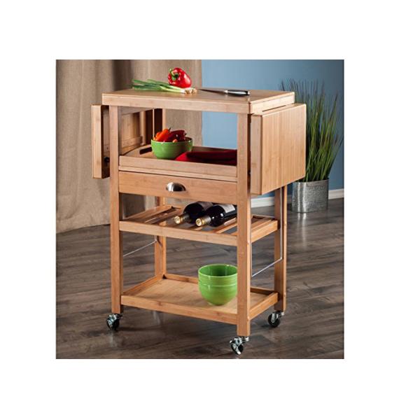 Kitchen Food Tray Trolley Cart Bamboo Home Furniture with wheels prices
