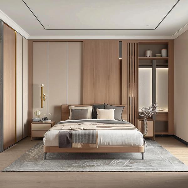 Customized Color Modern Clothes Wardrobe Solid Wood Build Incloset for Home Economical Furniture