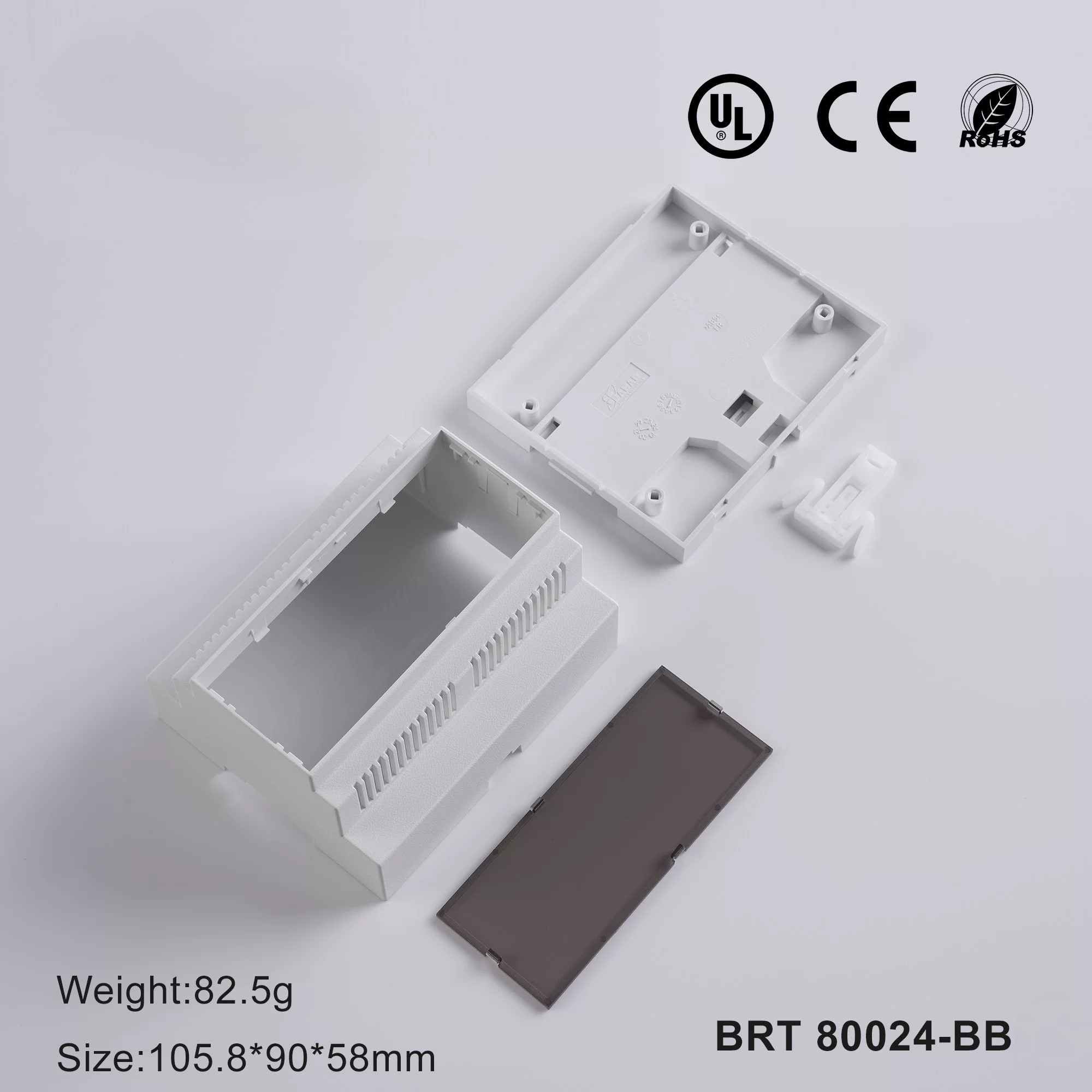 6 Module DIN Rail Enclosure White DIN Rail Housing PLC Industrial Control Box