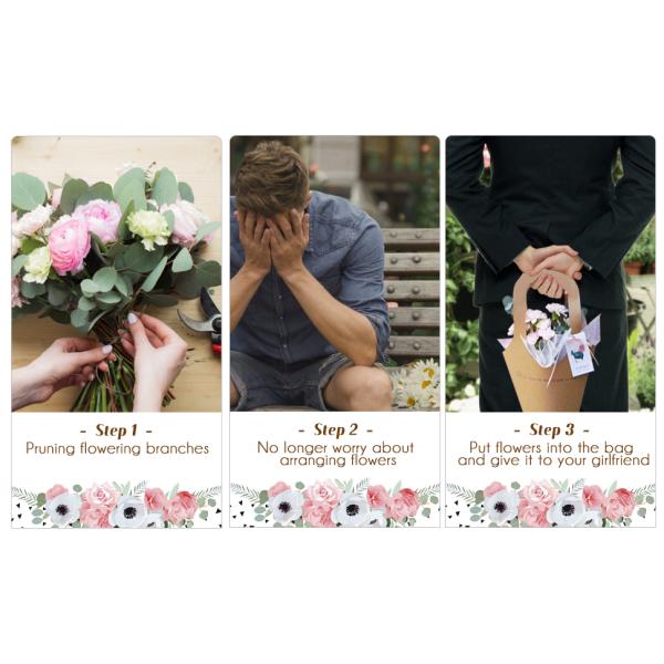 Handle Kraft Paper Flower Bag Wedding Confetti Cones Shaped Bouquet Bag Plant Bag Creative Flowers Holder Wrapping Gift