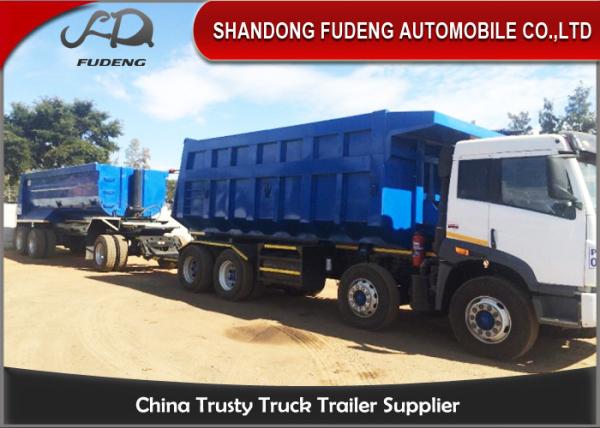 Tipper Draw Bar Trailer  For Agricultural Goods , Dumping Trailers With Tow Bar