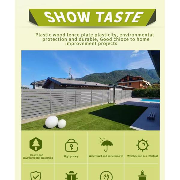 UV-Proof Wood Plastic Composite Fence Board for Porch Railings and Flooring Mounted