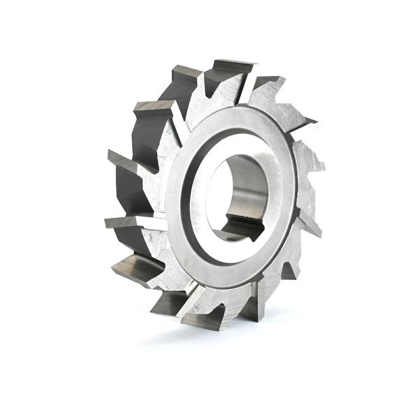 Staggered tooth three-sided milling cutter