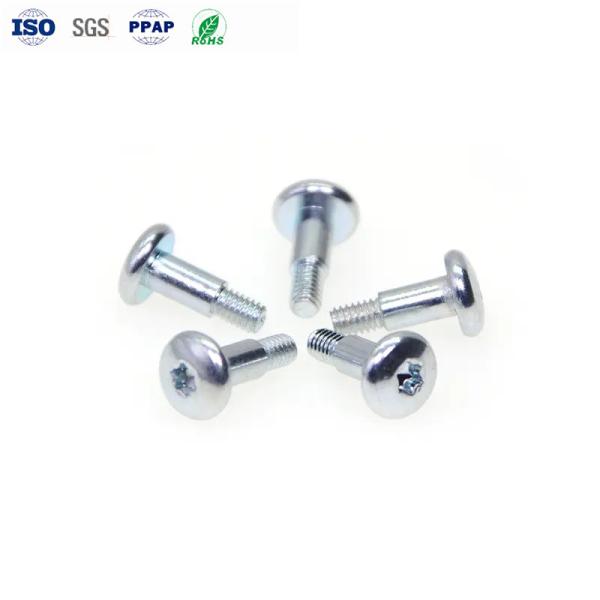 Torsión de hombro personalizada M4 * 15 de acero al carbono azul de zinc flor de ciruela ranura de la cabeza de la máquina Torsión de dientes