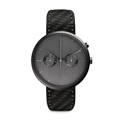 Carbon Fiber Style Stainless Steel Chronograph Watch Waterproof Wrist Watch For Men