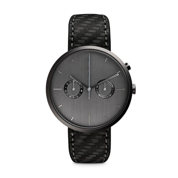 Carbon Fiber Style Stainless Steel Chronograph Watch Waterproof Wrist Watch For Men