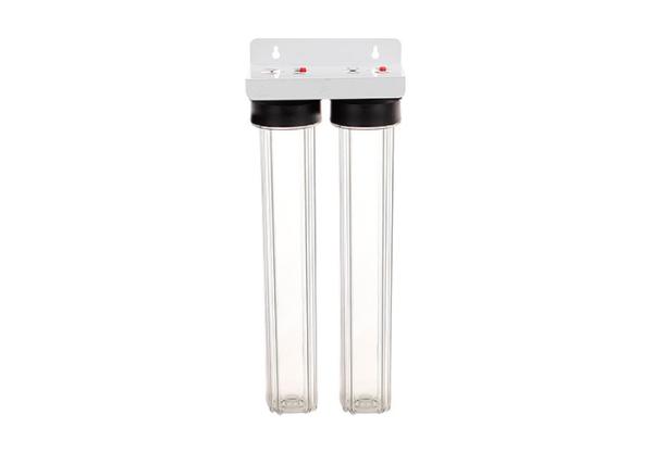 20'' slim twin sump clear  water filter housings with 1 inch in/out port
