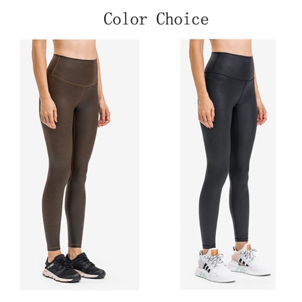 Hidden Pocket Yoga Pants Nude Gilded Women Matte Faux Leather Leggings