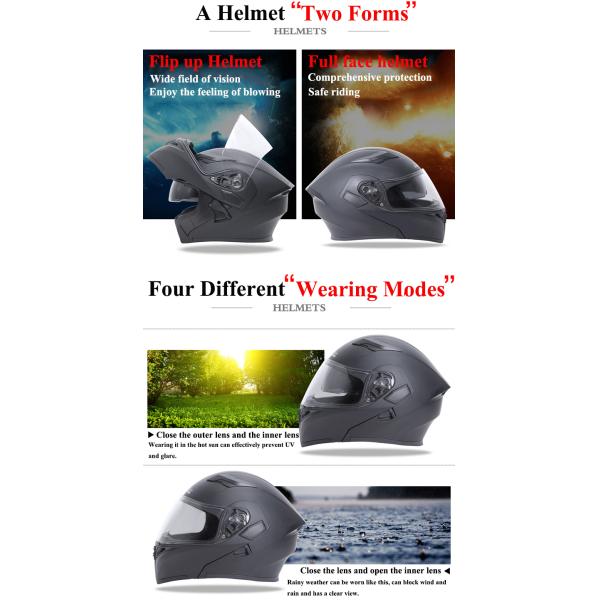 High Strength ABS Snowmobile Motorcycle Helmet with Double Visor Durable and Versatile