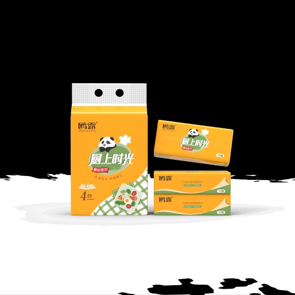 High Quality 2-Ply Disposable Kitchen Tissue Roll OEM Hot Selling Water Absorbent Sustainable Home Kitchen Paper Bag Style