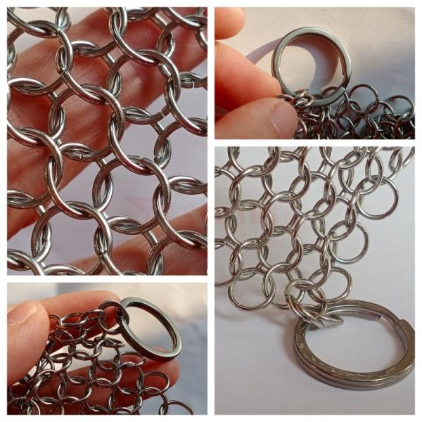 High Grade Metal Chain Mail Pot Scrubber 4×4inch Anticorrosive